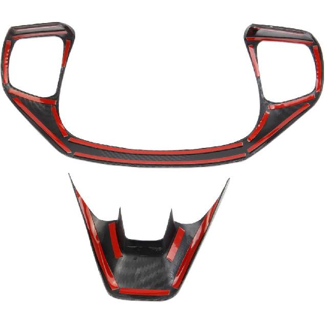 Carbon Fiber Steering Wheel Cover Molding Trims Accessories for Ford Transit 150 250 350/Escape 2020-2026 for Bronco Sport/Maverick