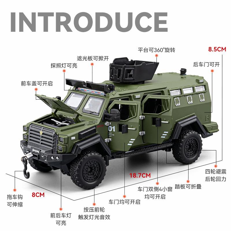 FETG4 1:32 Ford F-550 Strengthened 4*4 Off Road Special Vehicles Alloy Diecast Model Car Children's Toy Car Military Series Hobby Gift