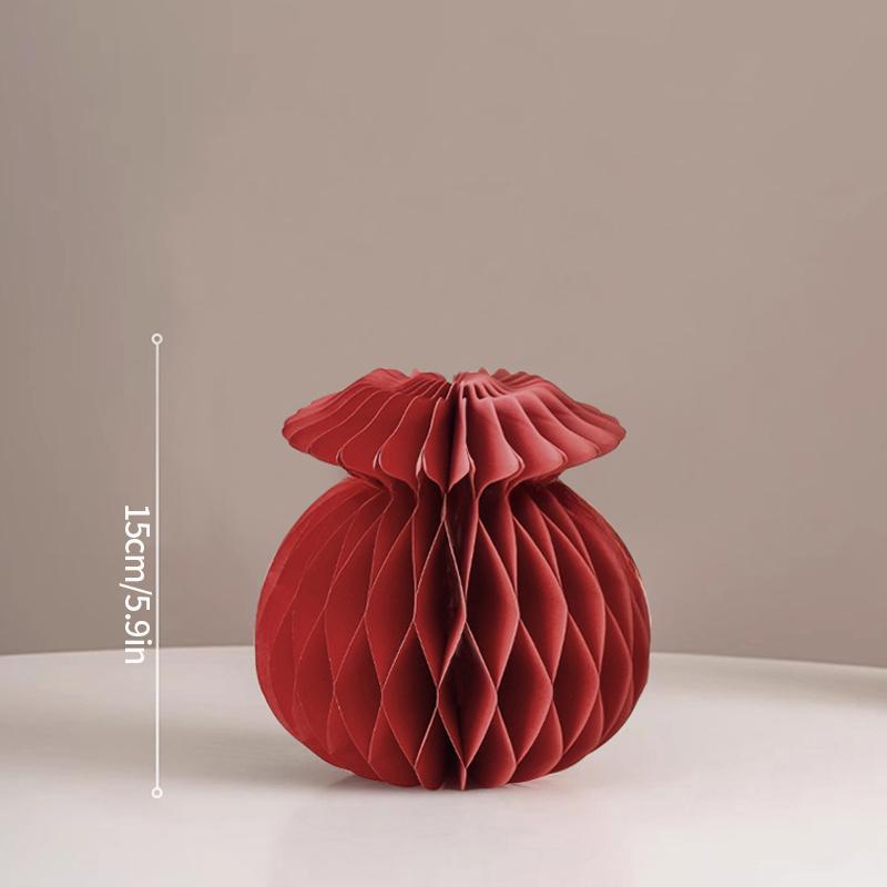 3D Papier Wabenball 2026 Neujahr Hängende Dekoration Papierornamente Frühlingsfest Papierkürbis Ornament Weihnachten Party Deko Vase