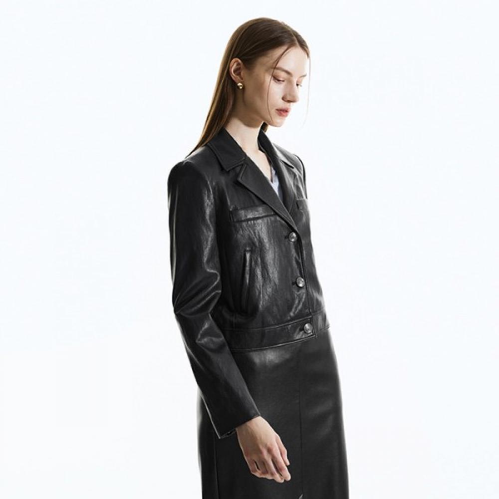 

She S miSS Cropped Leather Jacket Swwjkn31040 light beige/66