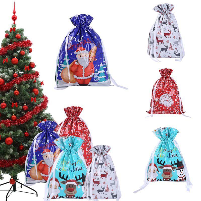 Säcke Weihnachten Groß Wiederverwendbar Kordelzug Umhüllung Geschenk Geschenk Party Weihnachten Taschen