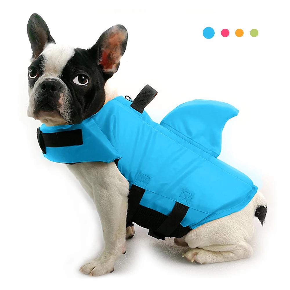 Köpekbalığı Köpek Can Yeleği Geliştirilmiş Yüzdürme Küçük Köpekler Yüzme Kıyafetleri Orta Büyük Köpekler Sörf İçin Saplı Güvenlik Yeleği