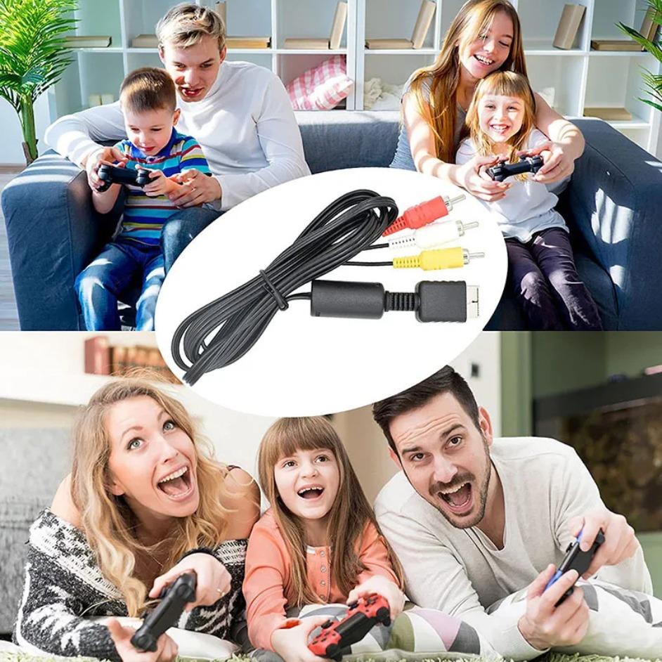 AV Cable for PS3 PS2 PS1 PlayStation Console Audio Video Extend Cord Game Player to LCD Monitor TV RCA Wire Converter Adapter