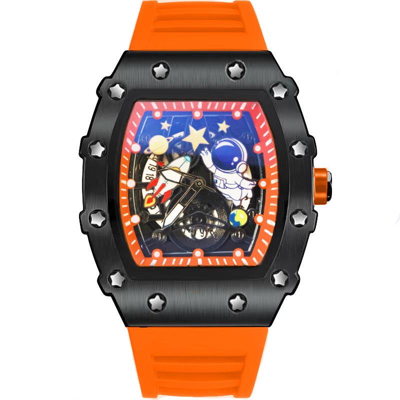 Luxury Skeleton Quartz Watch Men Top Brand Steel Fashion Classic Watch Waterproof Male Astronaut Dial Clock Relogio Masculino