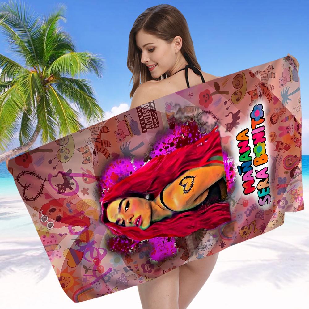 Karol g Manana Sera Bonito Beach Towels Shower Towel Sauna Travel Spa Microfiber Quick Dry Gym Accessories Cute Room Decor