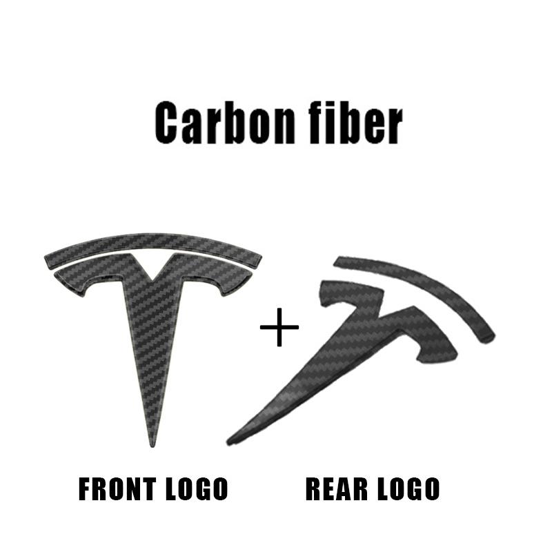 For Tesla Model 3 Model Y Car Logo Badge Car Front Grille Rear Trunk Emblem Head Front Rear Boot Tailgate Sticker Auto Accessory