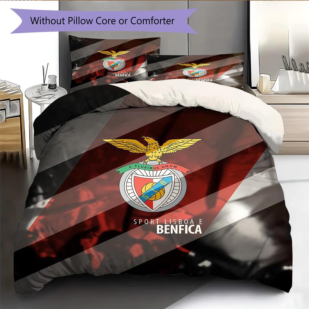 Sport Lisboa E Benfica2 Pattern Bedding Quilt Set Home Decoration Gift (1 * Duvet Cover + 2 * Pillowcase Without Core)