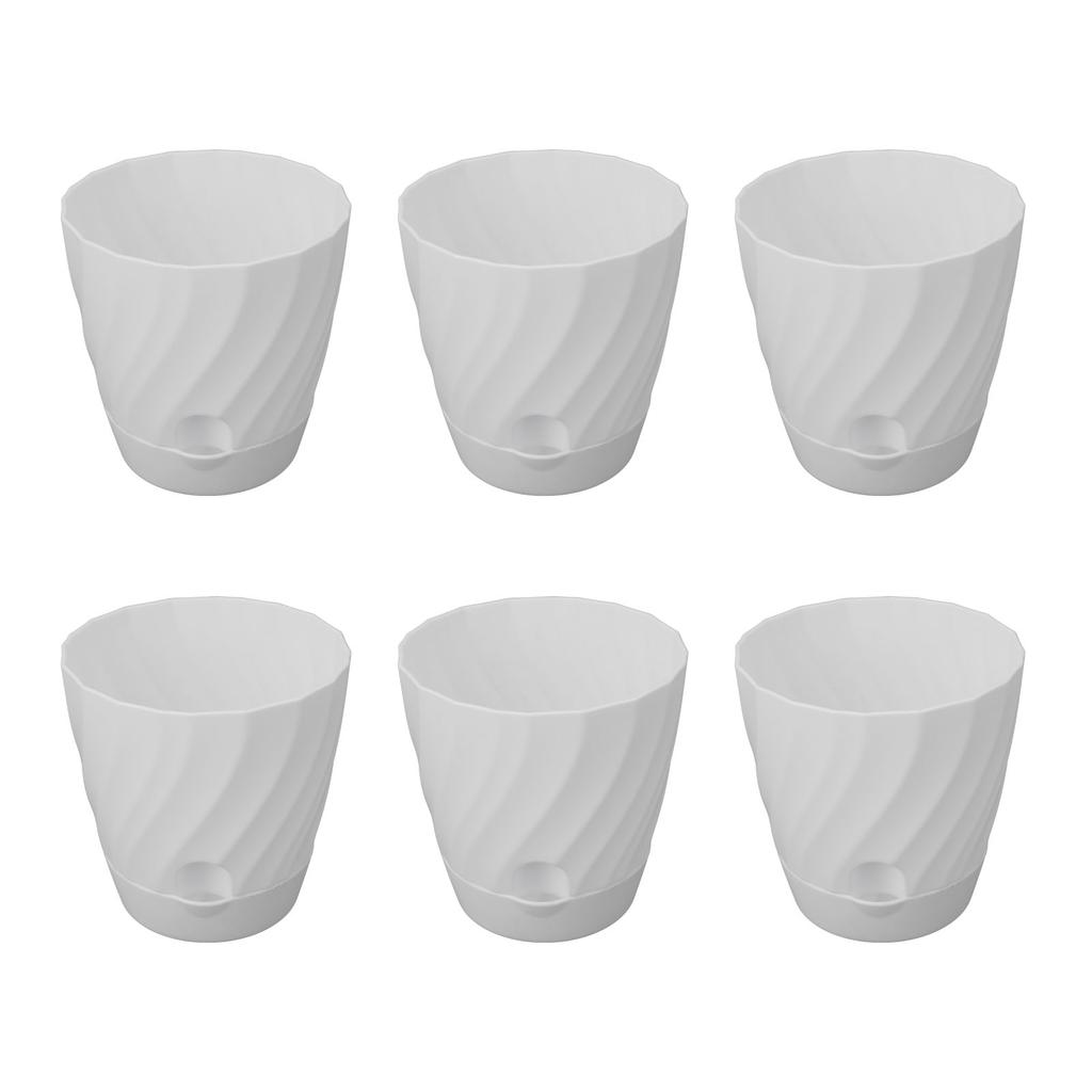 6pcs Plastic Flower Pot Gardening Plant Container Lightweight Plastic Planter for Home Balcony