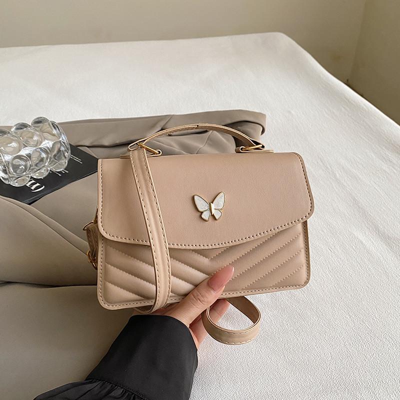 Trendy Vintage Casual Small Shoulder Bag For Women With Elegant Butterfly Design And Soft Pu Material