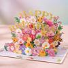 Handmade Invitation Card Mother's Day Greeting Card with Flower Embellishments Mom Birthday Gift Party Supplies