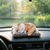 Sleeping Cat Plush Toy with Soft Faux Fur Bamboo Charcoal Bag Air Purifier Car Decor Realistic