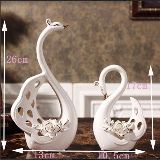 Ceramic Swan Ornaments: Elegant Home Decor for Living Room, Wine Cabinet, or Wedding Gifts
