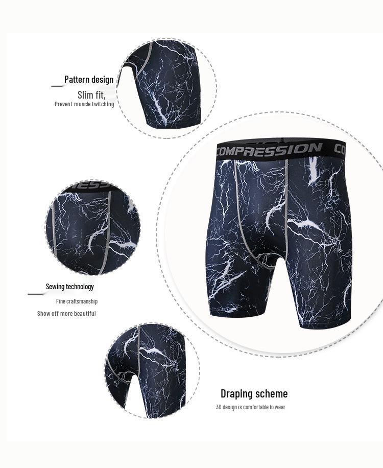 Men's Quick-Dry Camouflage Training Shorts: Moisture-Wicking, Tight-Fit Fitness Base Layer for Running
