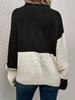 Women's Casual Color Block Long Sleeve Knit Sweater