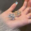 Double Layer Zircon Snowflake Ring Copper Materials Lightweight Comfort Jewelry Elegant Finger Accessories