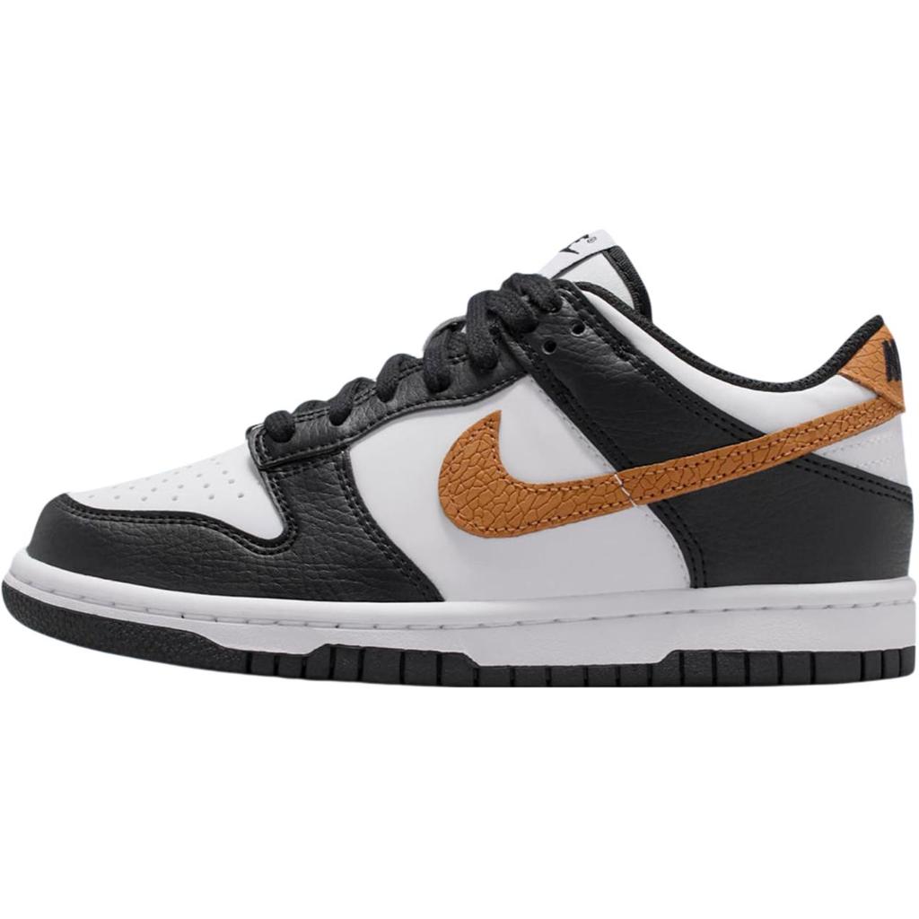 Nike Dunk Low Fashion Comfortable Slip Resistant Durable Low Top Kids Skate Shoes Kids Sneaker Black White Brown II7639-001