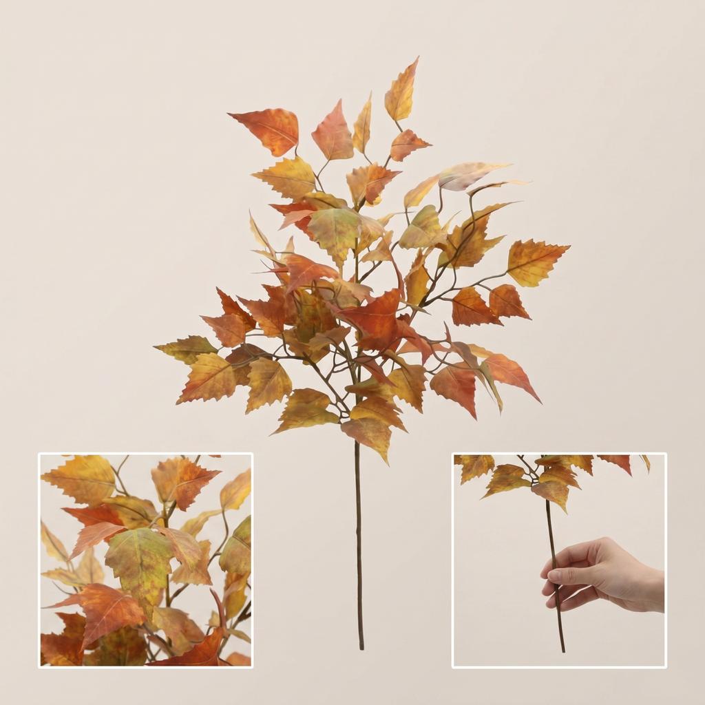 Artificial Fall Maple Leaves Bouquet for Thanksgiving Home Decor