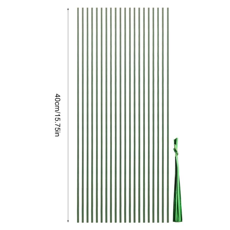 Reliably Pack of 20 Multi Use Indoor Outdoor Plant Sticks Bendable Flower Supports 16inch in Green Color Versatile