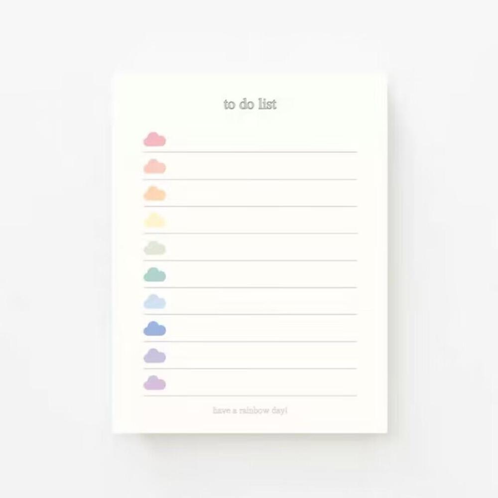 

Cute Rainbow Cloud To Do List Notepad Daily Planner Memo Pad Portable Note Taking Pad Kawaii Stationery Gift School Office Suppl