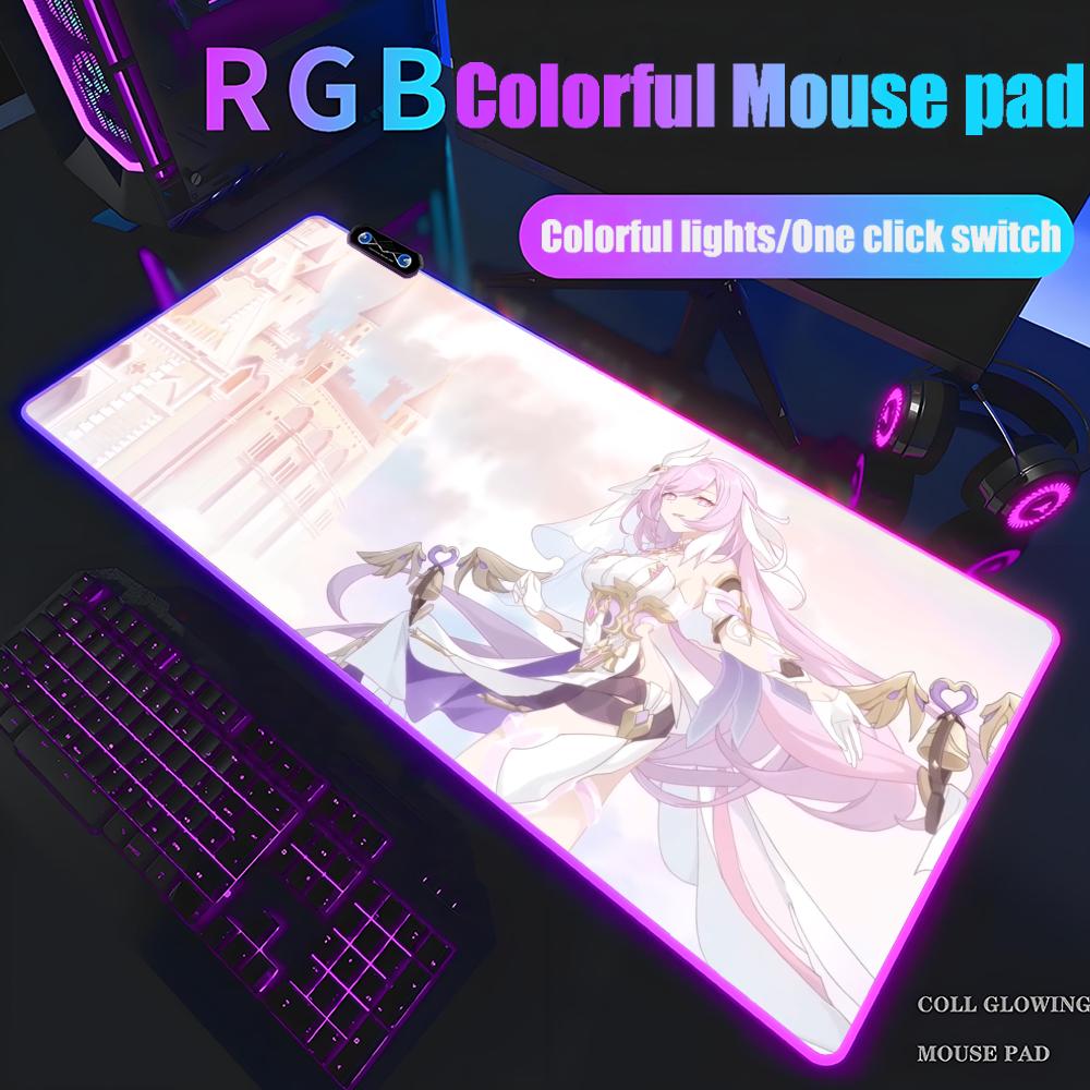 elysia Mouse Pad RGB Gaming Mousepad Big LED Pad PC Desk Mat Luminous Mouse Pad Large Keyboard Mats Table Rug With Backlit