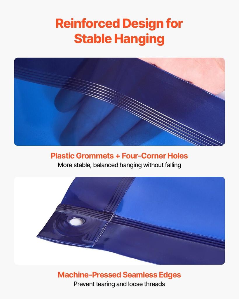 Welding Screen with Frame, 1.74 X 2.34m Welding Curtain Screen, Flame-Resistant Vinyl Protection Screens with Lockable Swivel Wheels & 6-Level UV