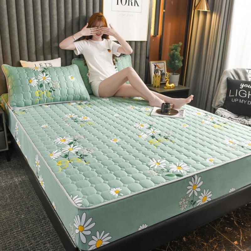Sheet single piece padded thickened Simmons mattress protective cover polished mattress cover mattress cover all inclusive bed sheet dust cover