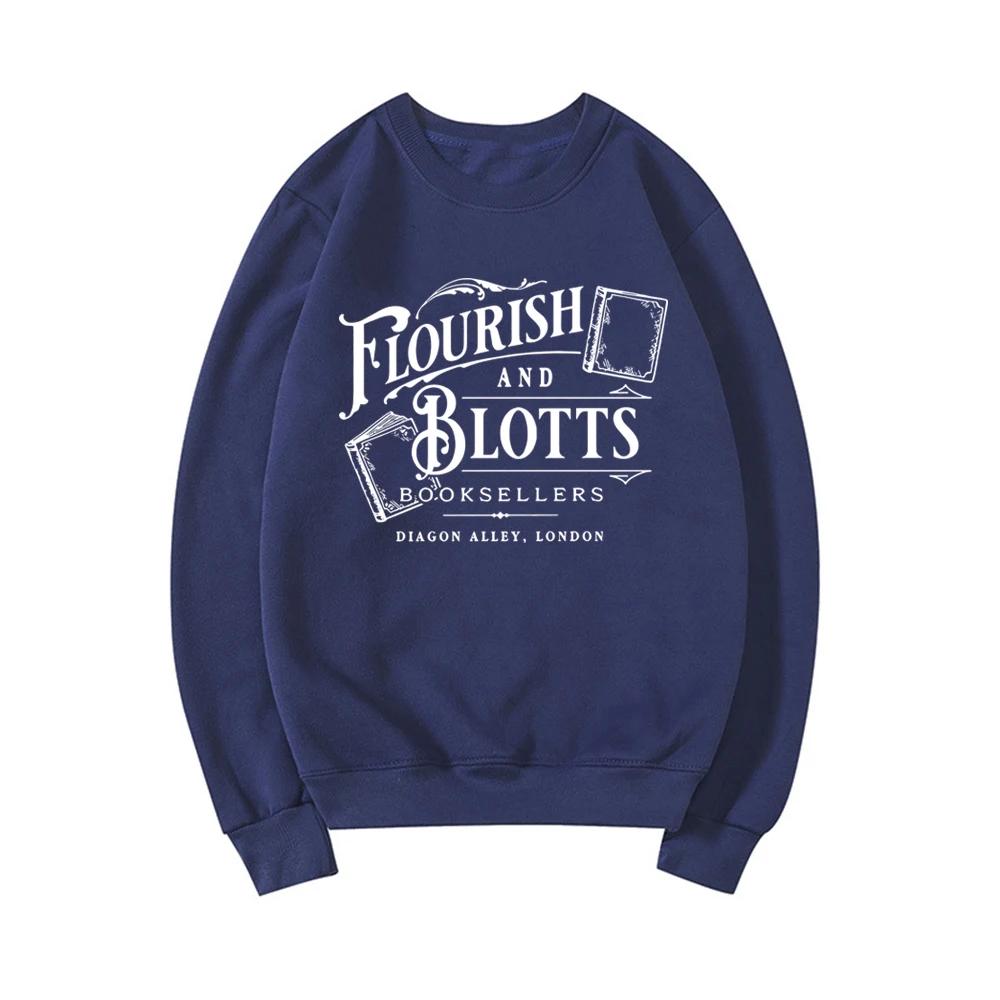 Mikina Crewneck Wizard Book Shop Mikina s kapucí pro knihomola Mikiny Flourish and Blotts Svetr pro kouzelnickou školu Knižní pulovry Top