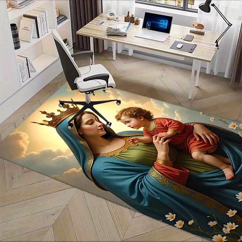 1pc Virgin Mary,Child Jesus,Serenity Office Carpet Soft Polyester Entrance Carpet Washable Non slip