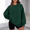 2025 Autumn/Winter Women's Solid Color Round Neck Casual Hoodie