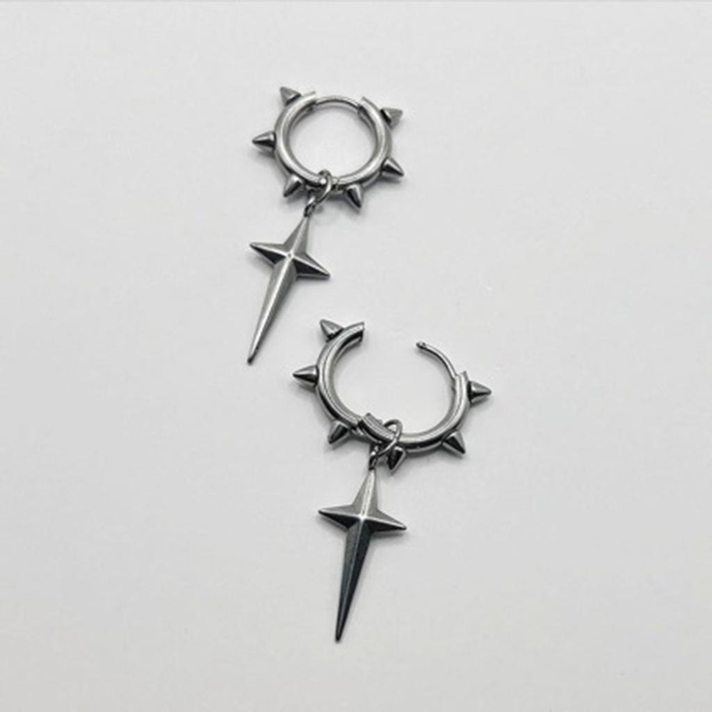 Stainless Steel Ear Rings Unique and Personalized Crucifix Pendant Earrings Adornment Delicate Cone Adorned Ear Rings