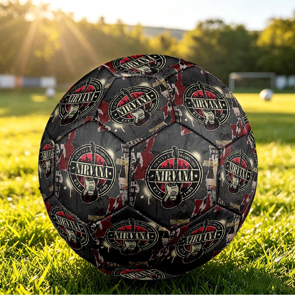 Nirvana Print Standard Size 5 Soccer Ball Durable Shock?Absorbing Ball For Training Match Outdoor Play