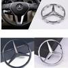 ABS 3D Star Logo Hollow Badge Sticker Car Steering Wheel Center Emblem For Mercedes Benz AMG GLK W202 W204 W210 W211 W212 W220
