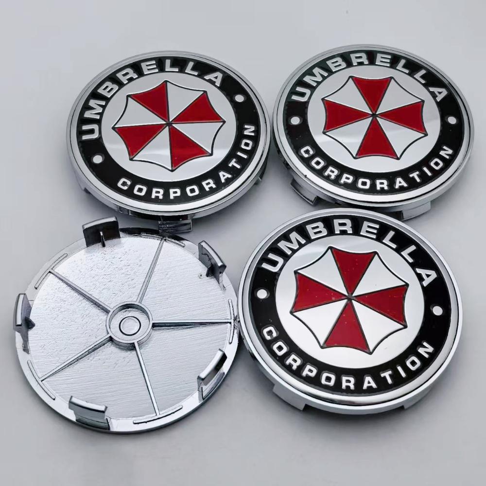 AAXI1 4pcs Umbrella Logo Emblem Car Wheel Center Caps OD 68MM Clips 63MM Wheels Hub Cap Rim Hubcaps Dust Cover Relpace Car Accessories