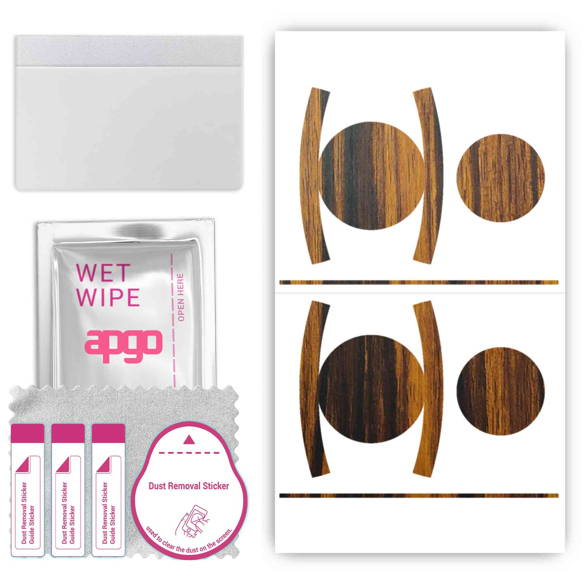 

apgo Protective Skin Sticker for the back+sides compatible with Apple AirTag, Full Wrap Film, Foil, Vinyl - Pattern Tigerwood