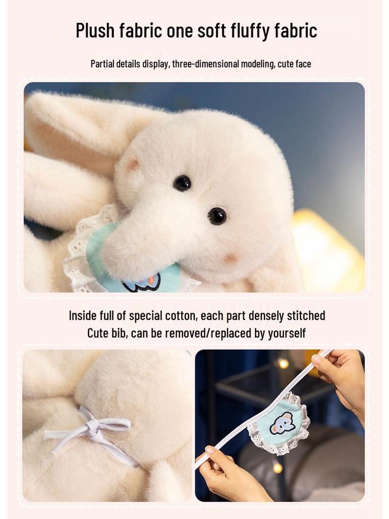 Cream Elephant Plush Doll In Cute Sitting Posture