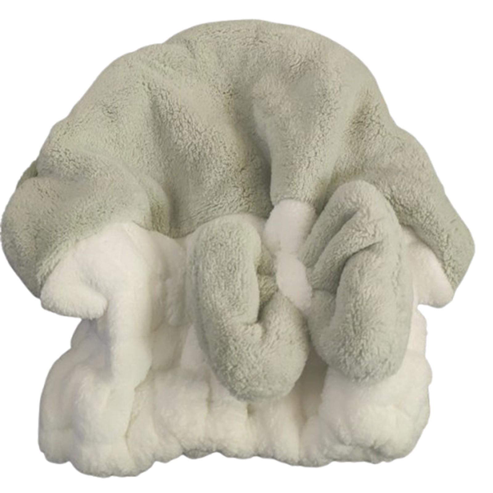 

Шапочка для сухих волос из кораллового флиса с двухцветным бантом, утолщенное впитывающее полотенце для сухих волос One Size циан