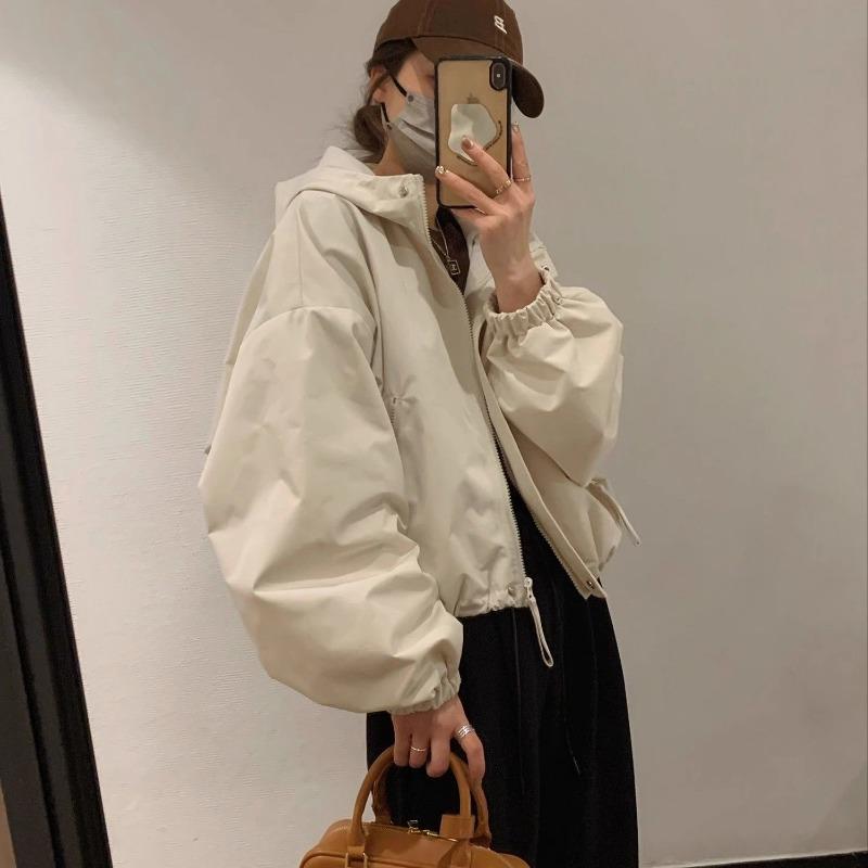 Hooded Jacket for Women in Spring and Autumn Short Jacket Fashionable Versatile Casual Loose Jacket