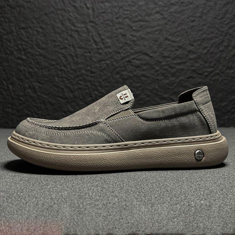 Fashion Men Casual Canvas Shoes 2025 Autumn Thick Bottom Sports Shoes Outdoor Fashion Comfortable Non Slip Casual Shoe Zapatillas