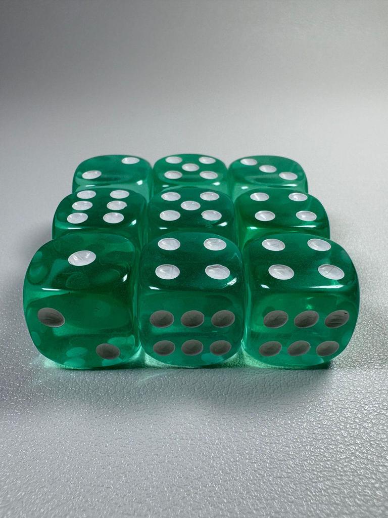 14mm Transparent Colored Acrylic Dice - Rounded Corners for Games & Teaching