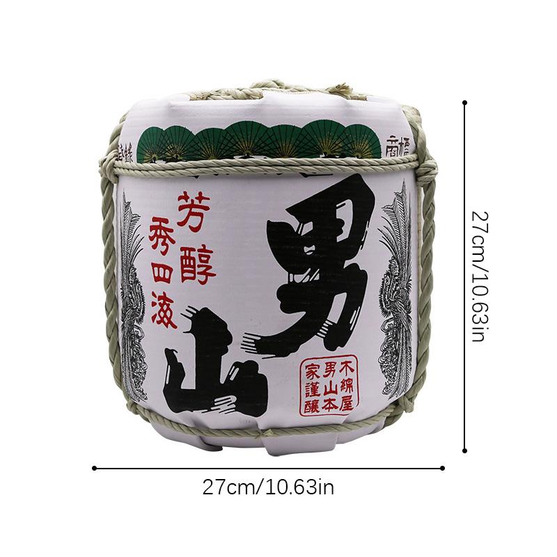 

27x27cm Japanese Style Liquor Barrel Decor Wine Barrel Sake Sushi Shop Pub Bar Display Foam Barrel Restaurant Decor