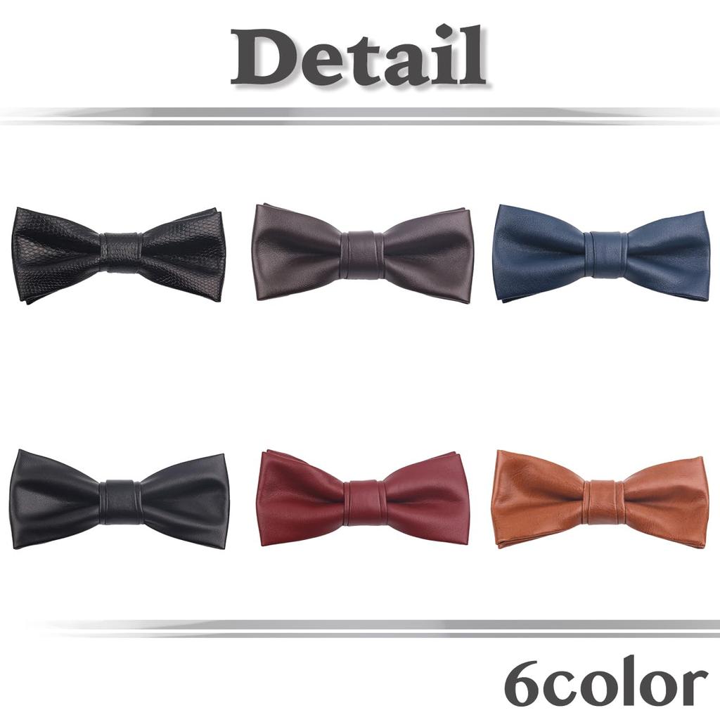 [White Fang] PU Leather Bow Tie, Simple Design, Fashionable, Stylish, Men's & Women's, NC093 (Red)