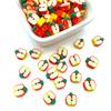 Diy Soft Pottery Bead Separation Mixed Color Fruit Cartoon English Letters Perforated Loose Beads, Sliced Bracelet Material