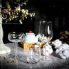Petal Glass,Striped Tulip Handmade Phnom Penh Tall Red Wine,Ice Cream,Drinkware Champagne Glassware Creative Personality