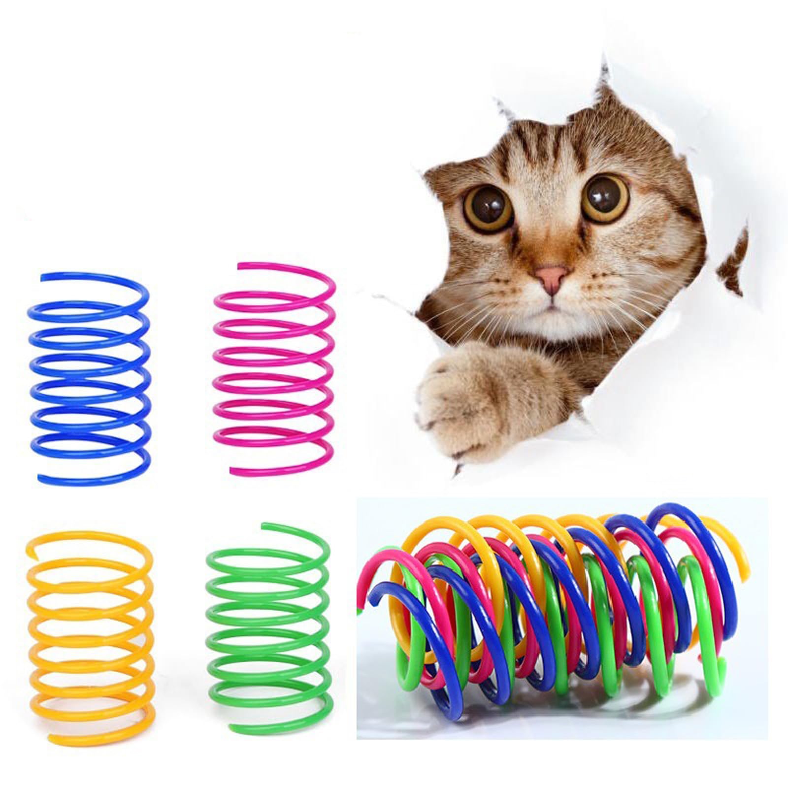 

BRIIKPP Spring Cat Toys, 20-Piece Set, 4 Colors, Cat Toys, Exercise Relief, Stress Relief, Educational Toys, Cat Play Supplies