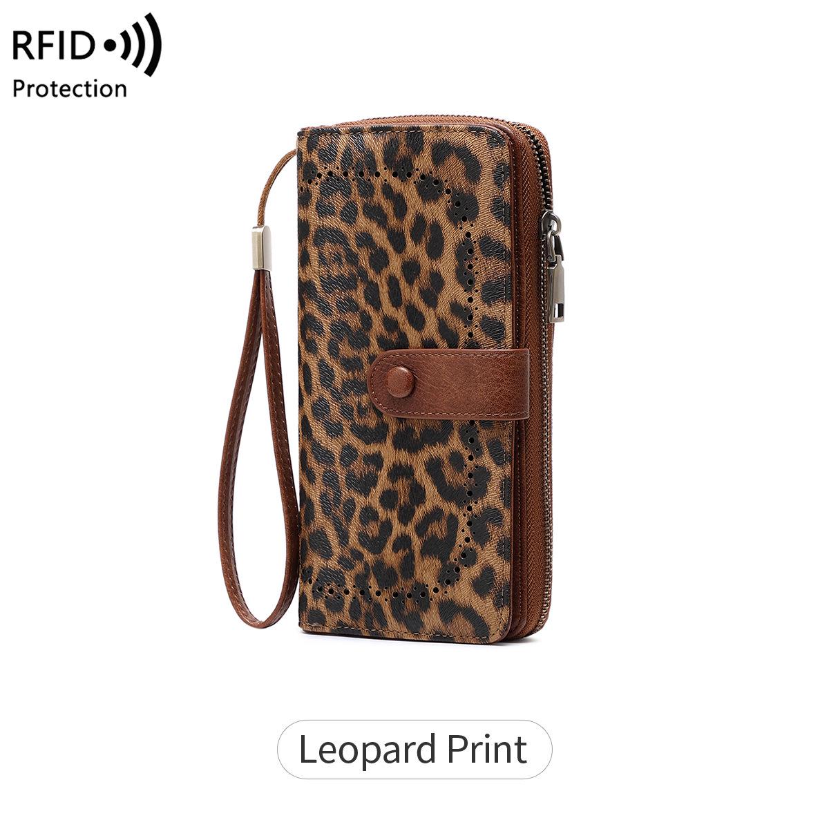 

Европейский и американский RFID-кошелек-аккордеон для женщин с защитой от кражи — ретро, большой емкости, полый дизайн