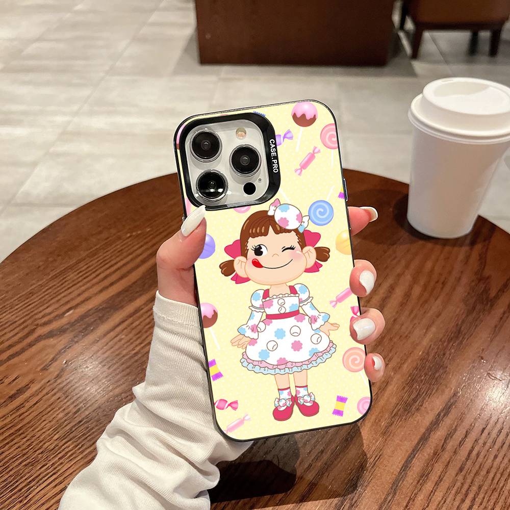 Fujiya Milky Peko-Chan Handyhülle Für IPhone 17 16 15 14 13 12 11 Pro MAX Matt Stoßfest Rückseite Anti Fall Mattes Cover