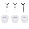 3pcs Metal Floss Tool 360 Degree All Round Cleaning Detachable Portable Reusable Floss Picks for Home Travel Black