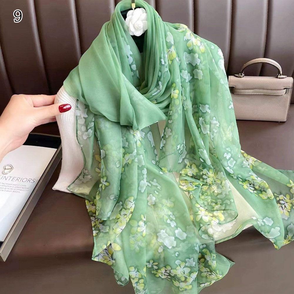 Print Silk Scarf Luxury Beach Bandana Women Hijab