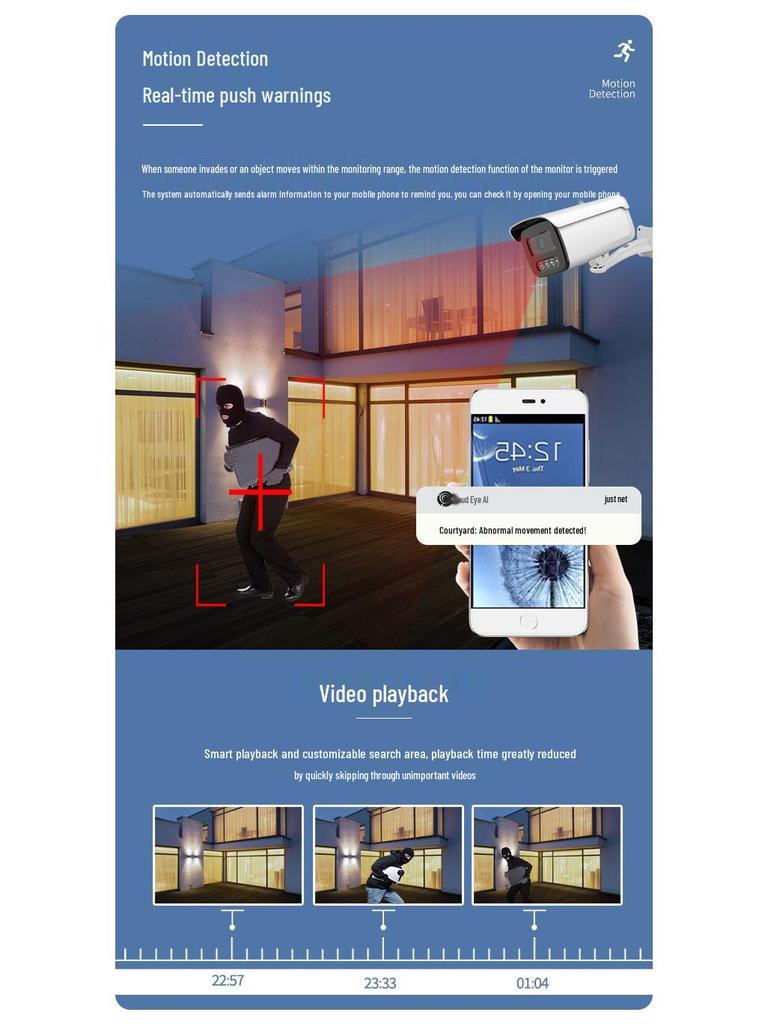 Outdoor 5MP HD POE Wired Camera with Color Night Vision for Engineers