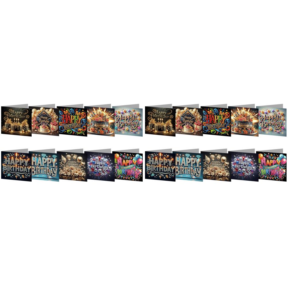 DIY Diamond Painting Greeting Card Set Diamond Art Handmade Cards Rhinestone Diamond Art Mosaic Postcards Festivals Supplies